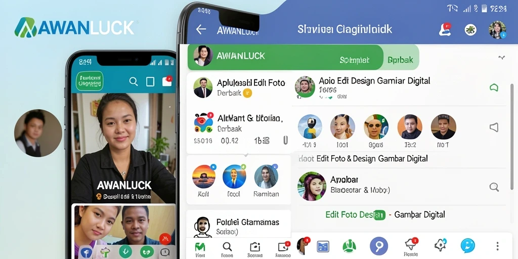 Tampilan utama AWANLUCK yang menunjukkan fitur pengeditan gambar digital.