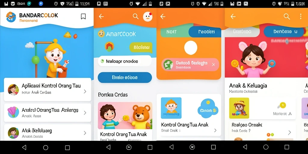 Tampilan antarmuka aplikasi Kontrol Orang Tua Anak yang intuitif.