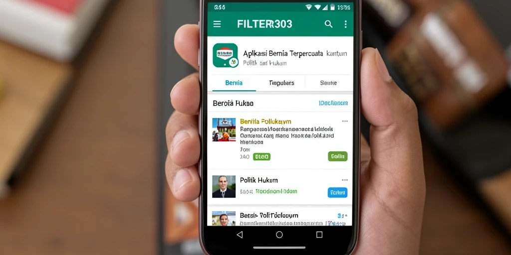 Tampilan antarmuka aplikasi FILTER303 yang informatif dan menarik.