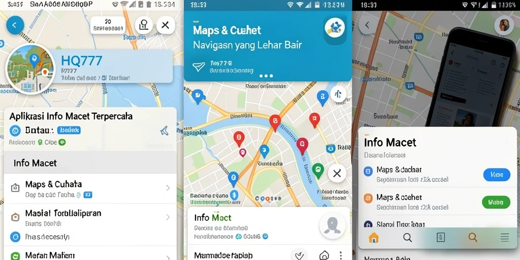 Antarmuka utama HQ777 menampilkan informasi kemacetan yang jelas dan praktis.