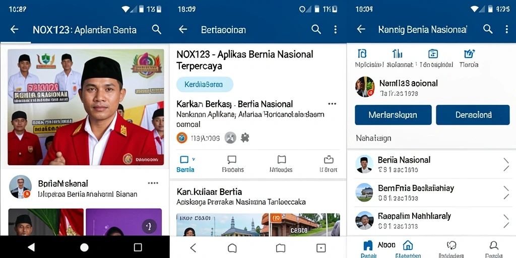 Tampilan antarmuka aplikasi NOX123 untuk berita nasional.