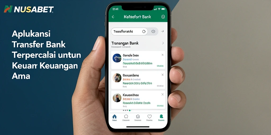 Tampilan antarmuka NUSABET yang modern dan fungsional untuk Transfer Bank.