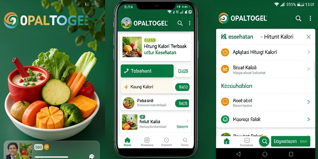 Tampilan antarmuka aplikasi OPALTOGEL untuk menghitung kalori.