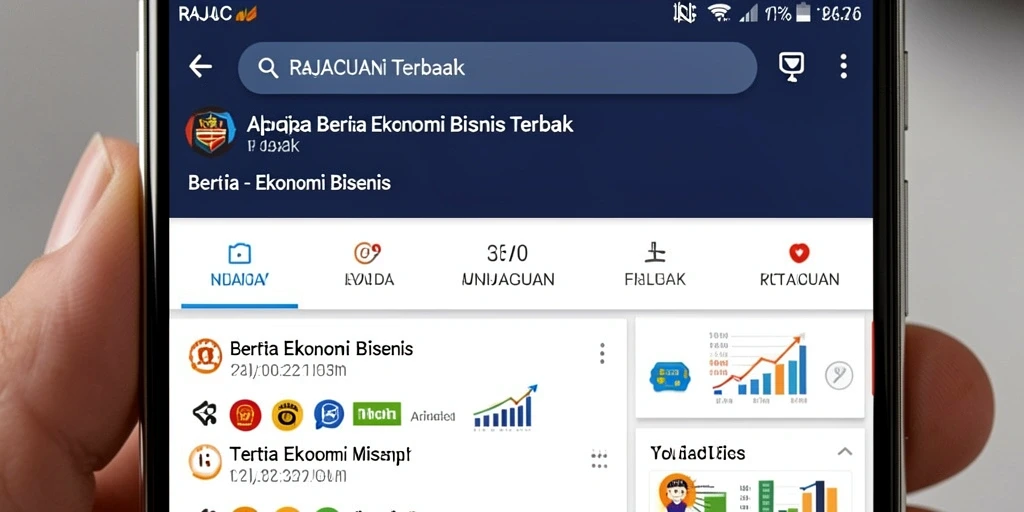 Antarmuka aplikasi RAJACUAN menampilkan berita ekonomi dan bisnis terkini