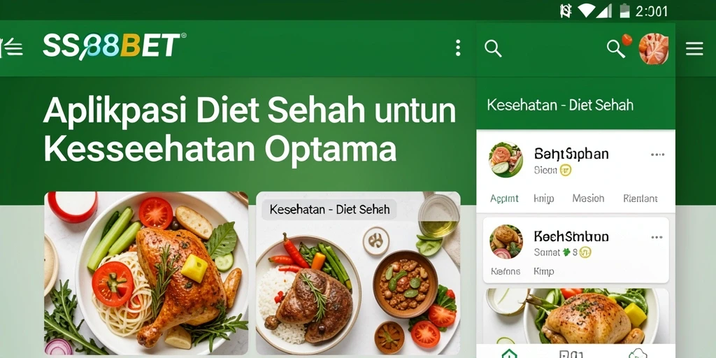 Antarmuka aplikasi SS88BET untuk diet sehat yang intuitif.
