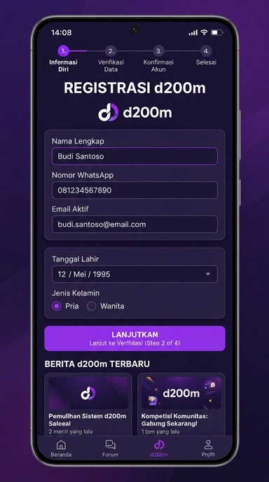 Cara Mudah Membuat Akun d200m untuk Pengguna Android